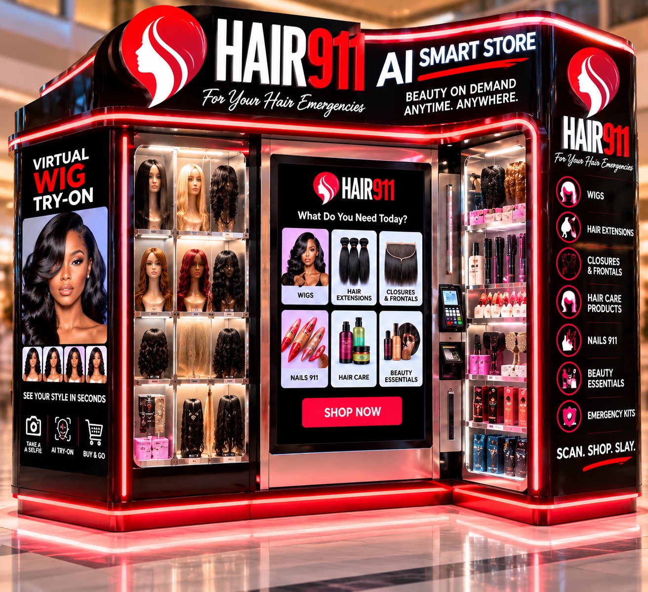Hair 911 AI Smart Store kiosk concept